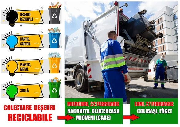 Mioveni: Program de colectare a deșeurilor reciclabile