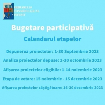 O nouă etapă a bugetării participative, ediția a III-a, la Pitești
